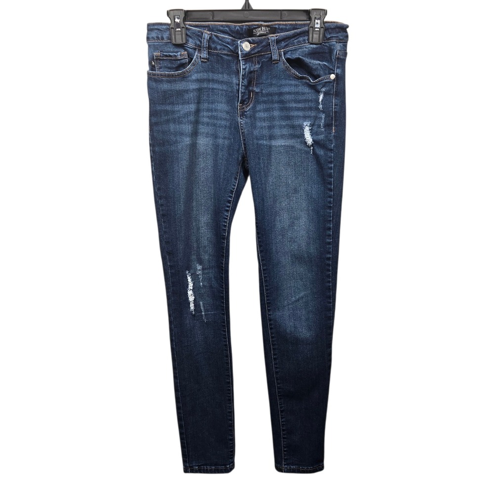 Judy Blue Skinny Fit‎ Distressed Dark Wash Jeans Size 9/29 JB8455